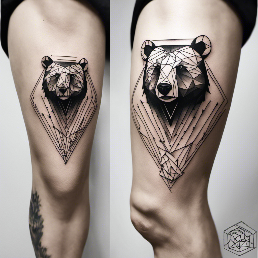 geometric bear tattoo