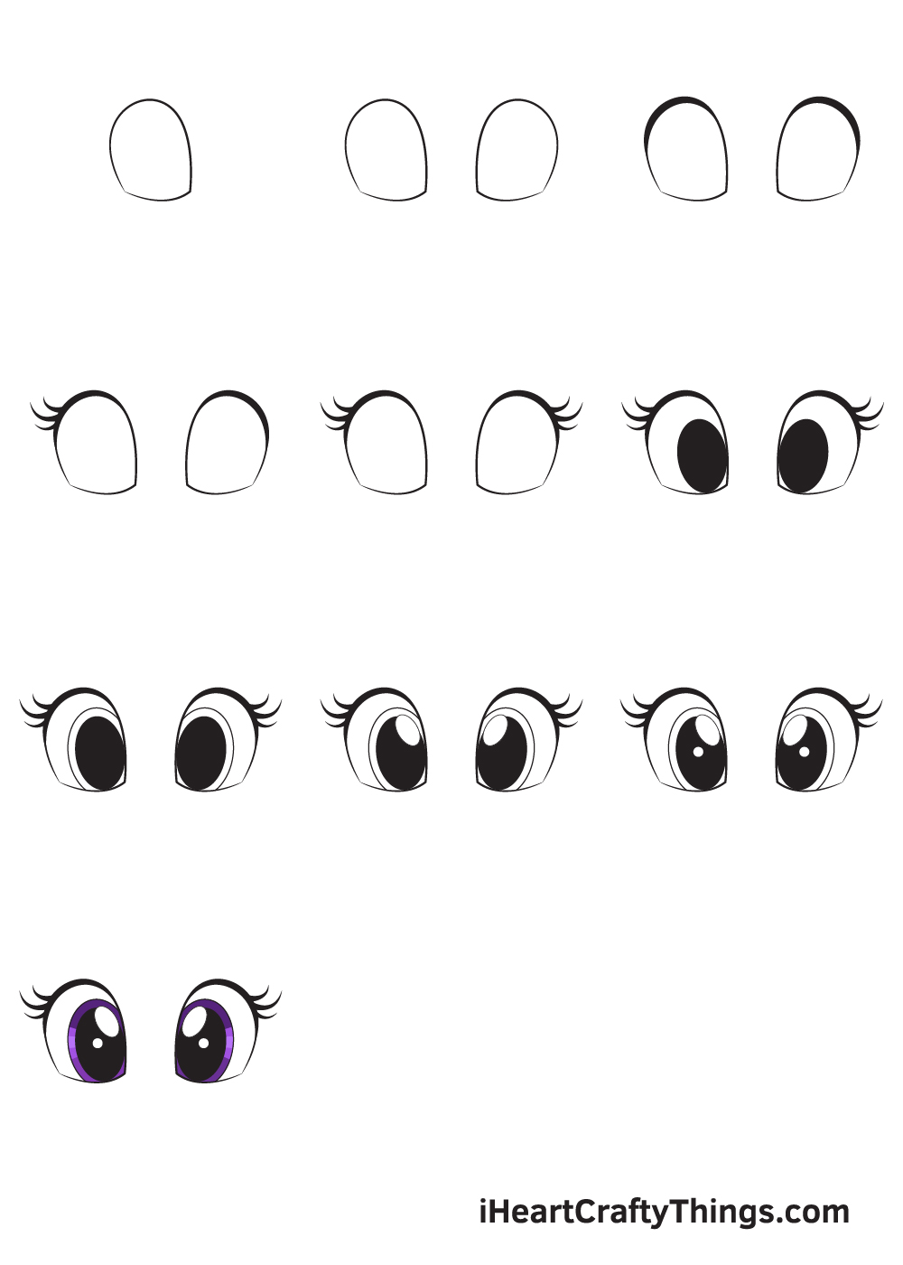 eyes drawing easy cartoon