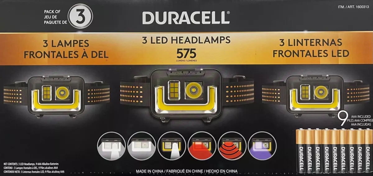 duracell headlamp 3 pack