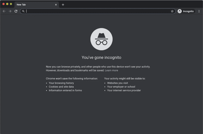 how to go incognito on mac
