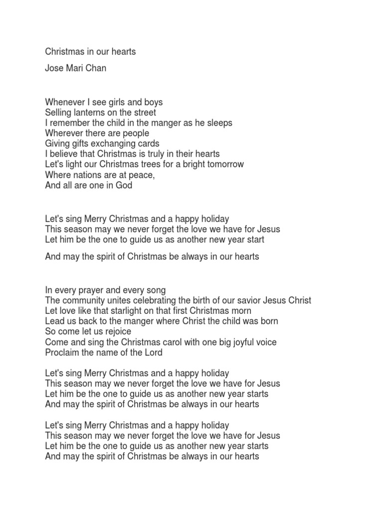 christmas in our hearts lyrics