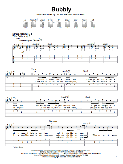 chords for bubbly