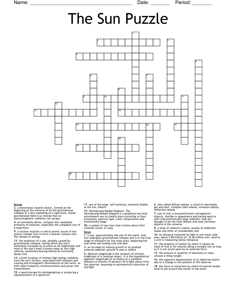 the sun crossword puzzles