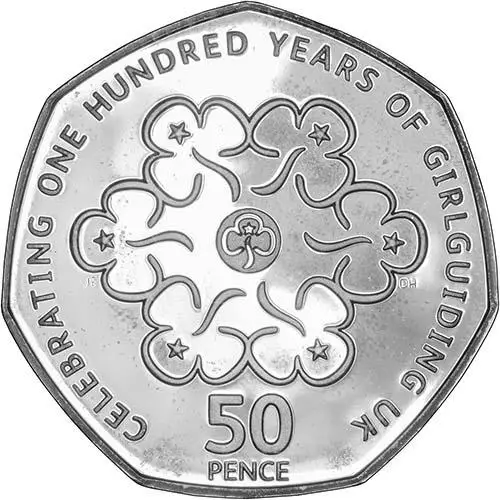 celebrating one hundred years of girlguiding 50p coin