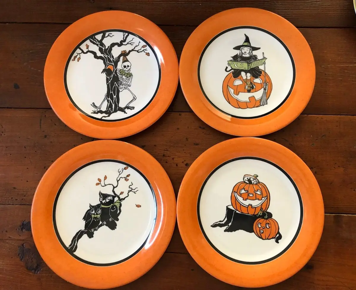 ceramic halloween plates