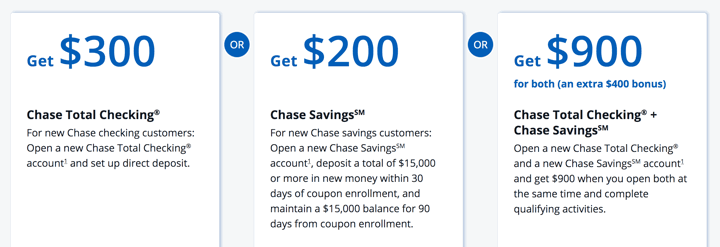 chase bank promotions