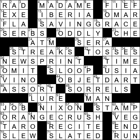 chestnut horse crossword