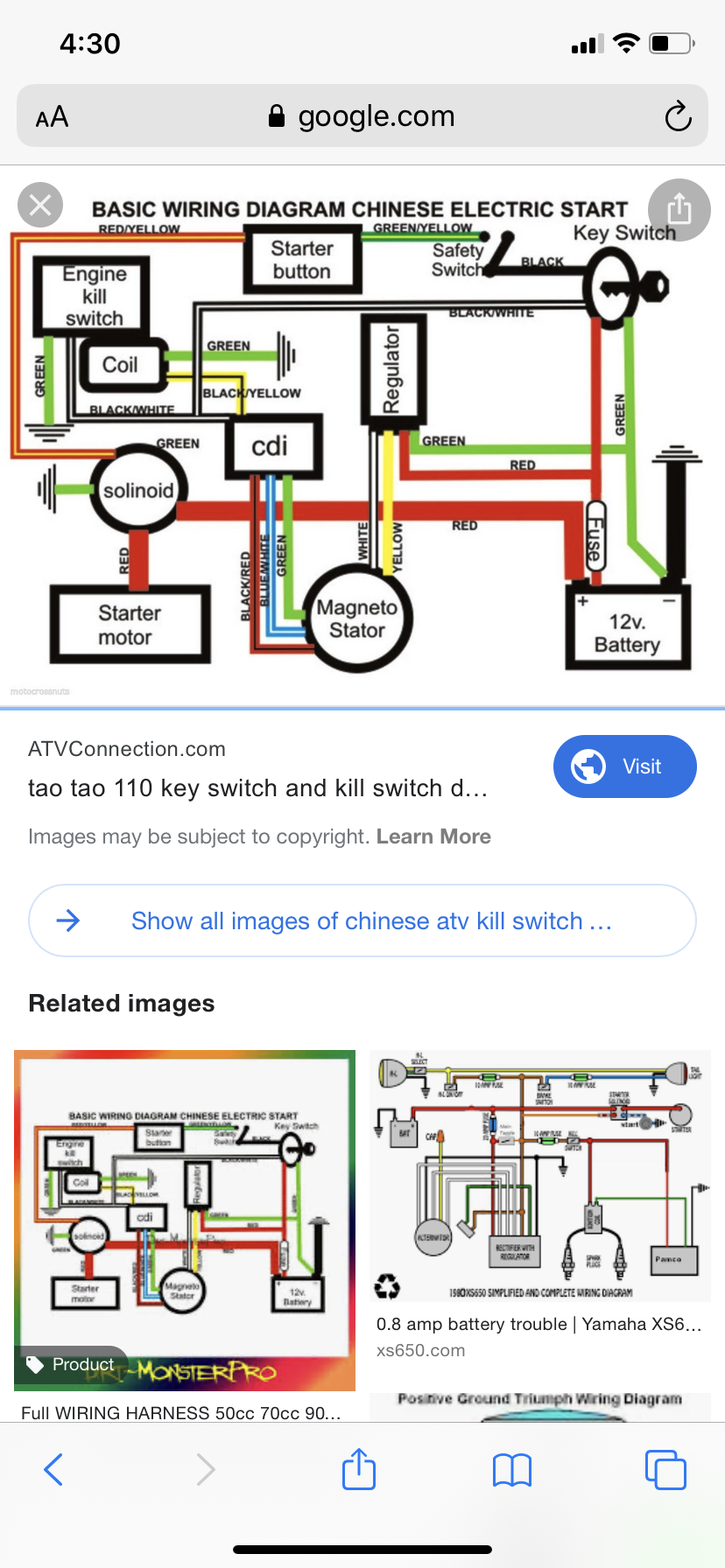 chinese atv ignition switch wiring diagram