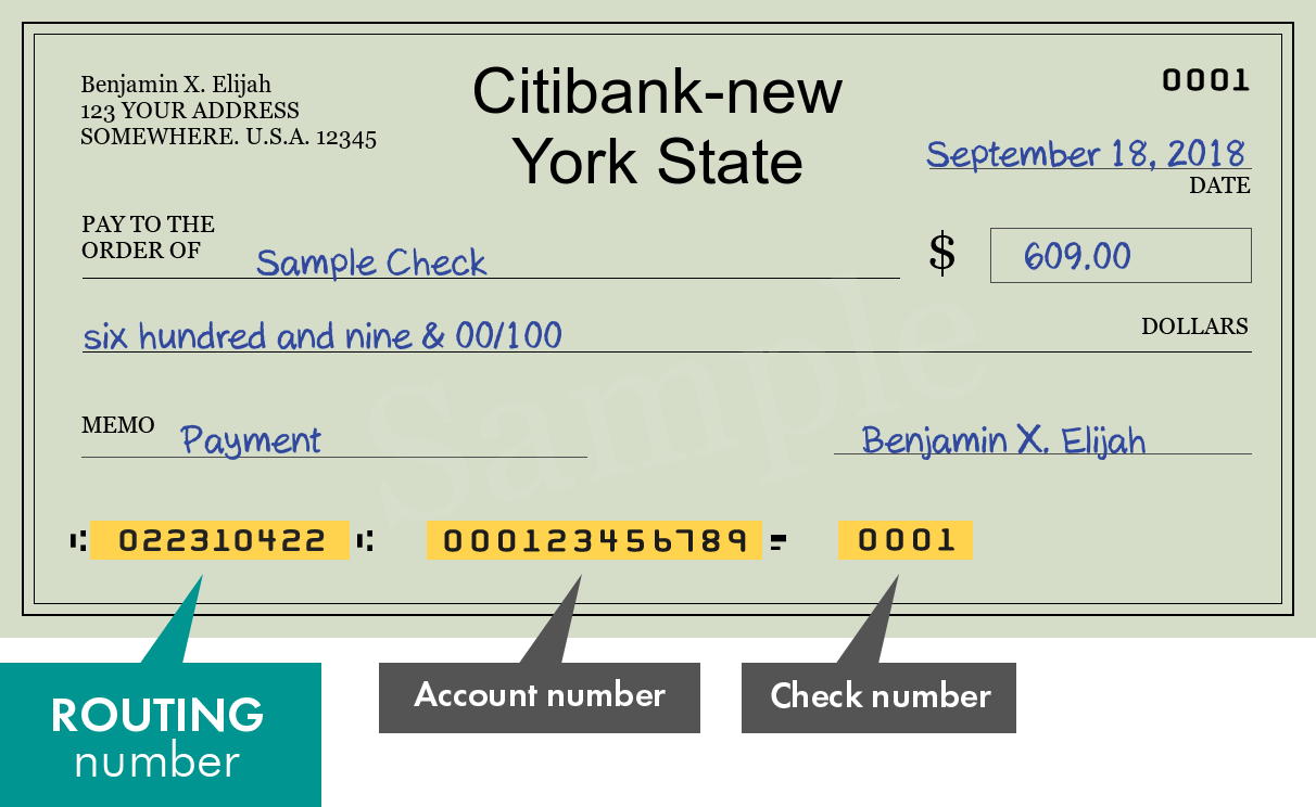 citi nyc routing number