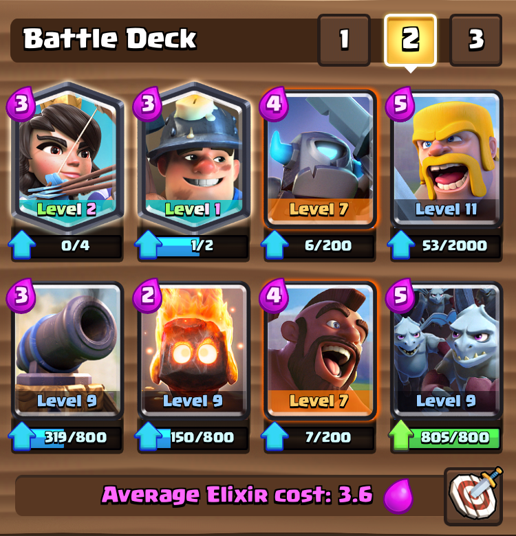 clash royale royal arena deck