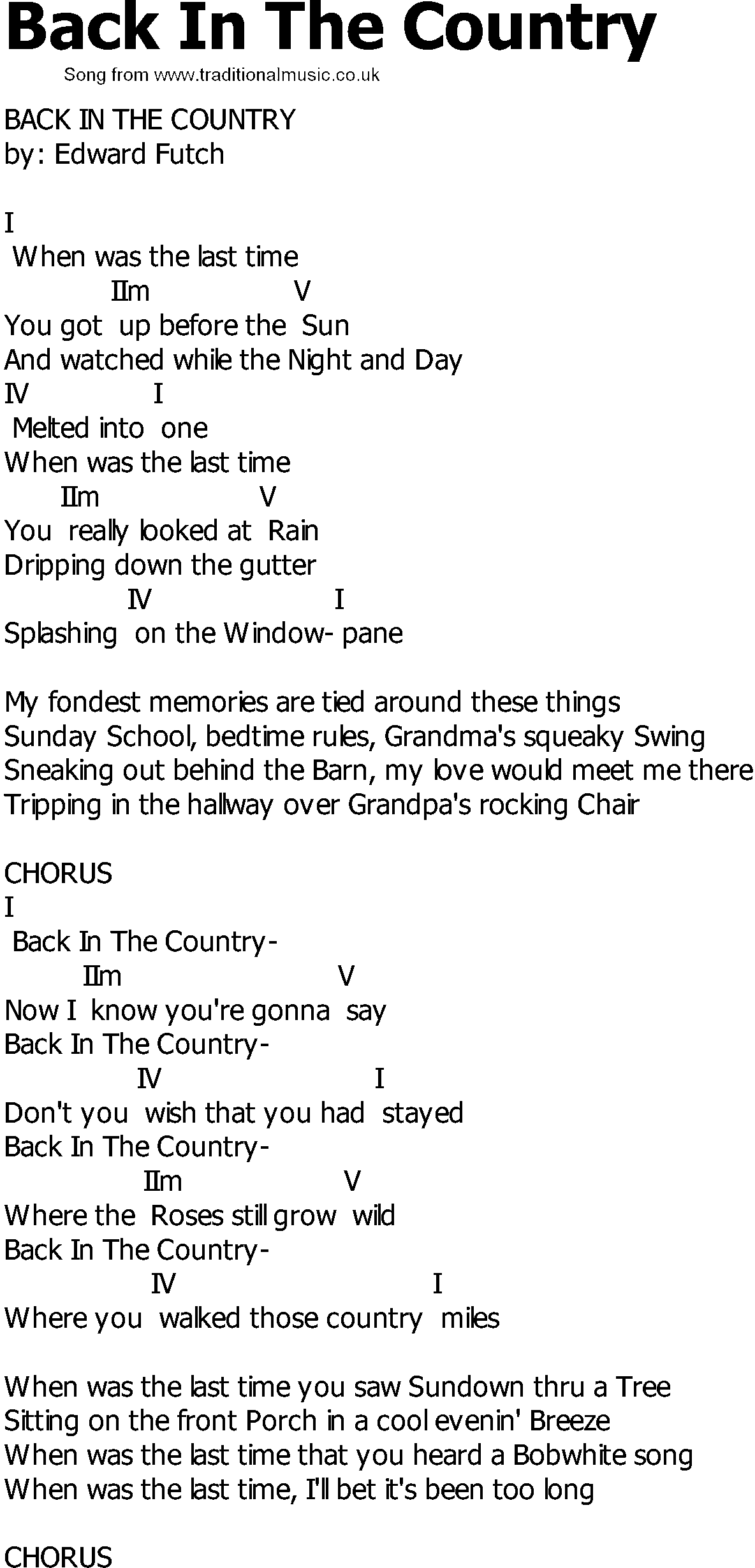 classic country lyrics and chords