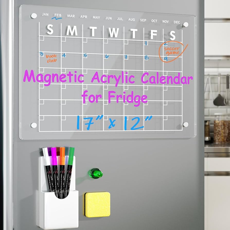 clear magnetic calendar