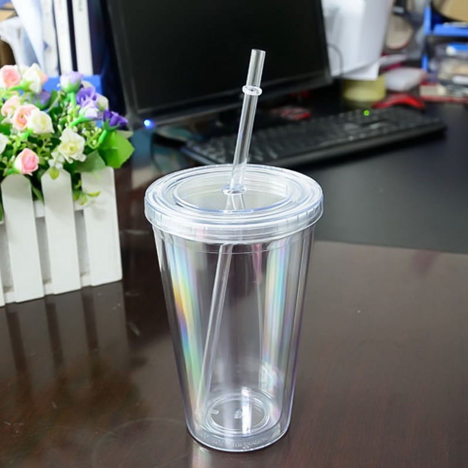 clear plastic tumblers with straws