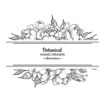 clipart flower border black and white