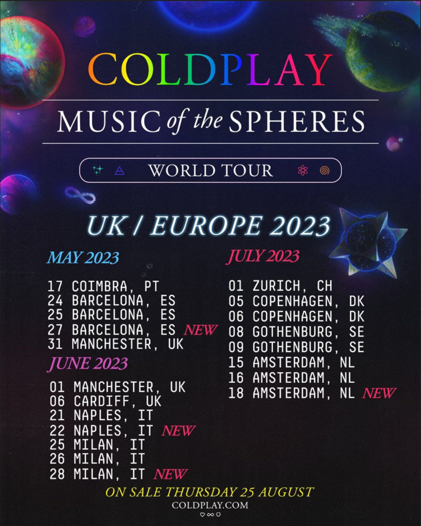 coldplay world tour 2020