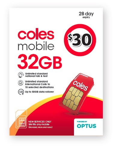 coles optus sim