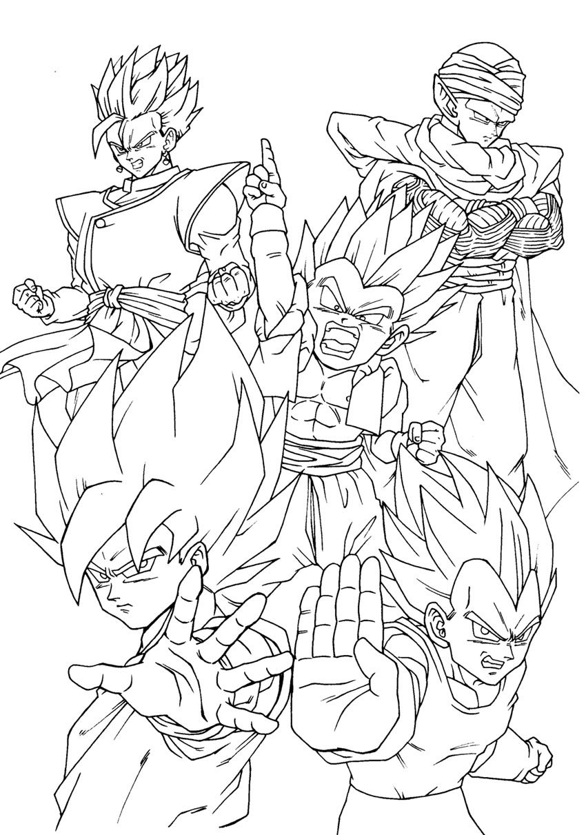 coloring sheets dragon ball z