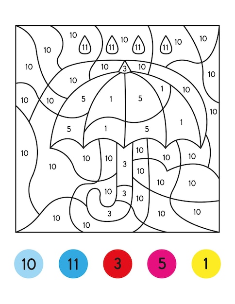 colour by number coloring pages