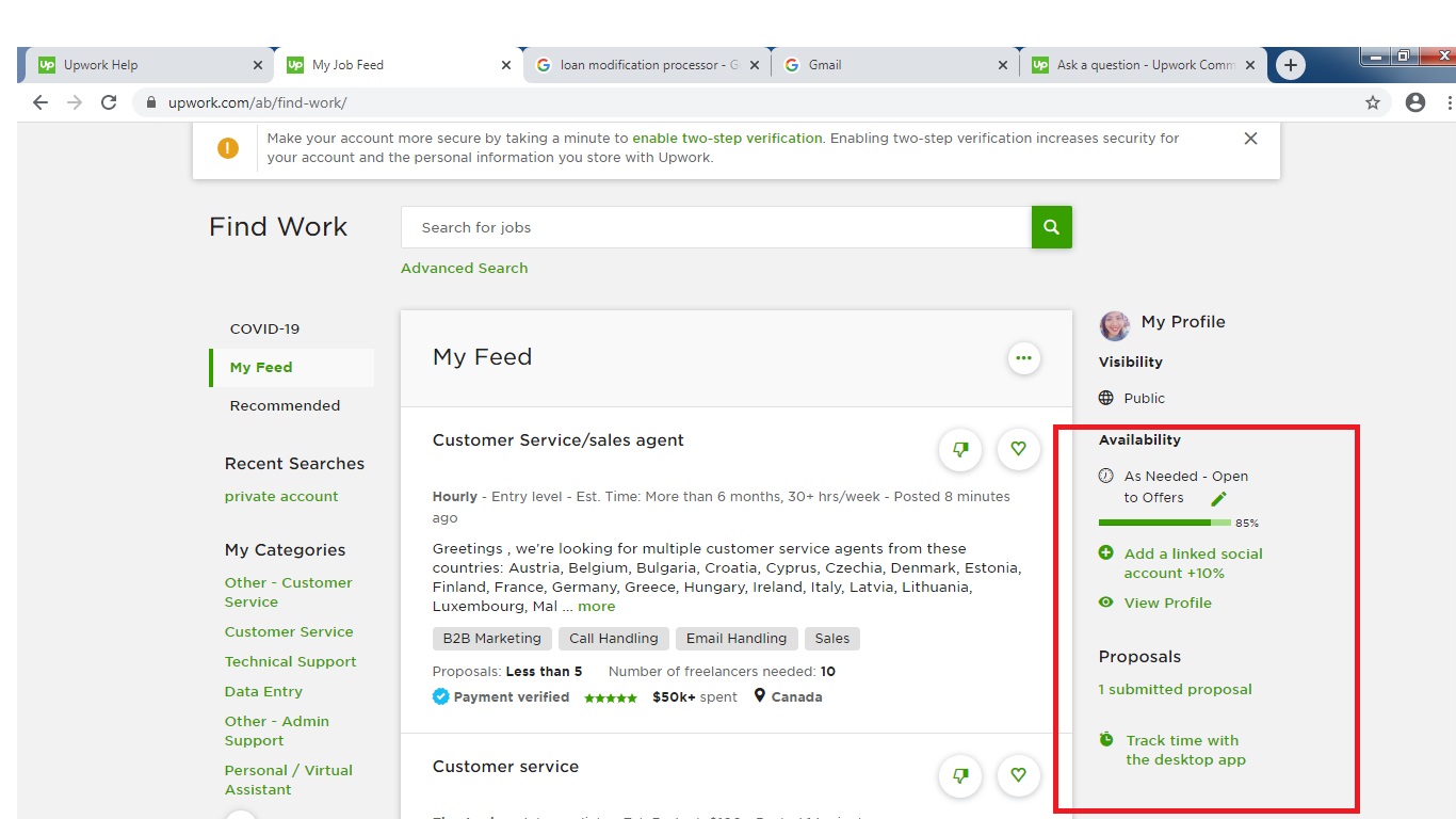 connects in upwork