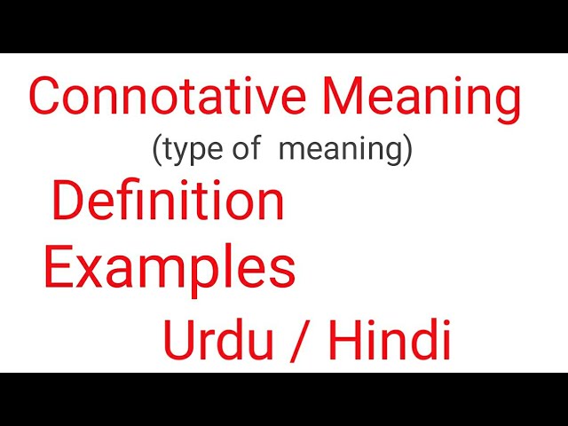 connotation meaning in urdu