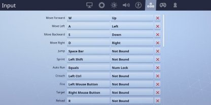 controls for pc fortnite