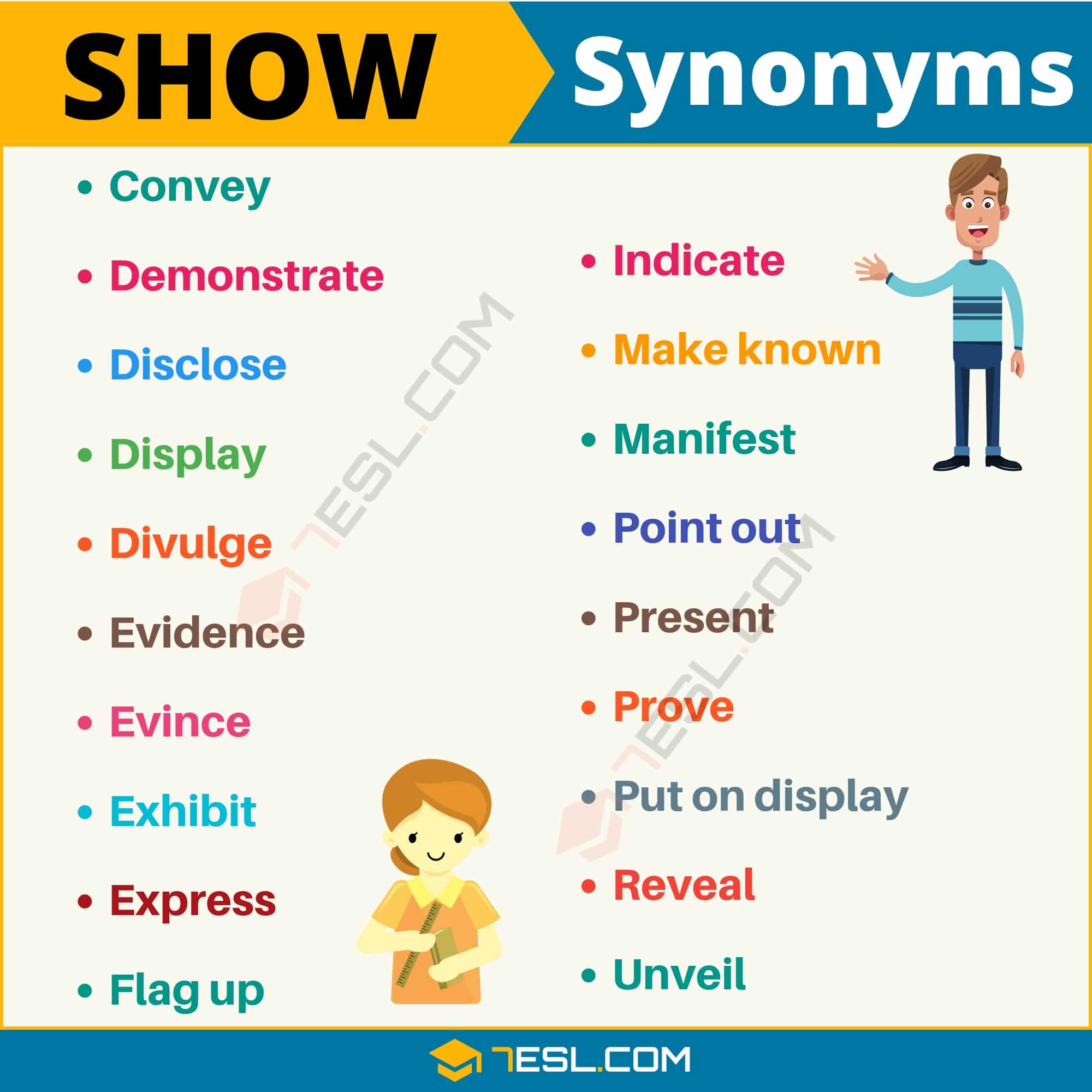 conveys synonyms