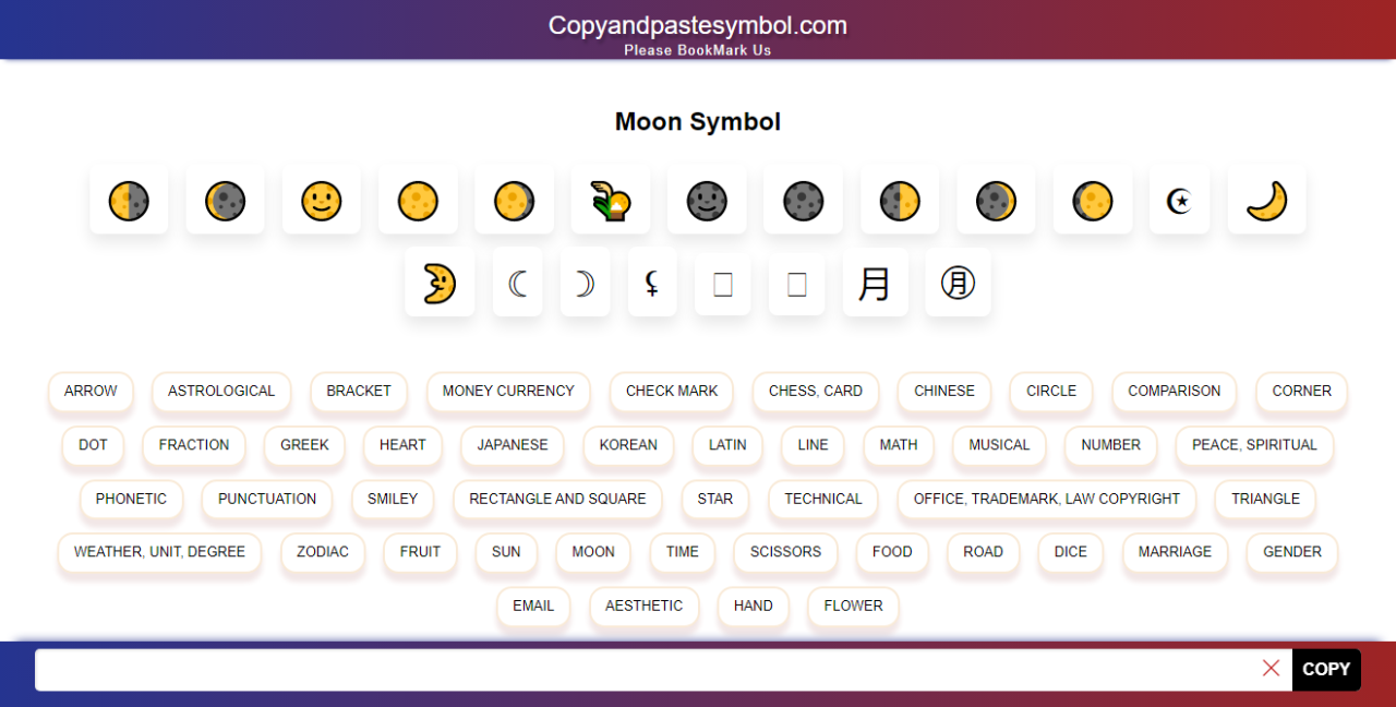 copy paste moon symbol