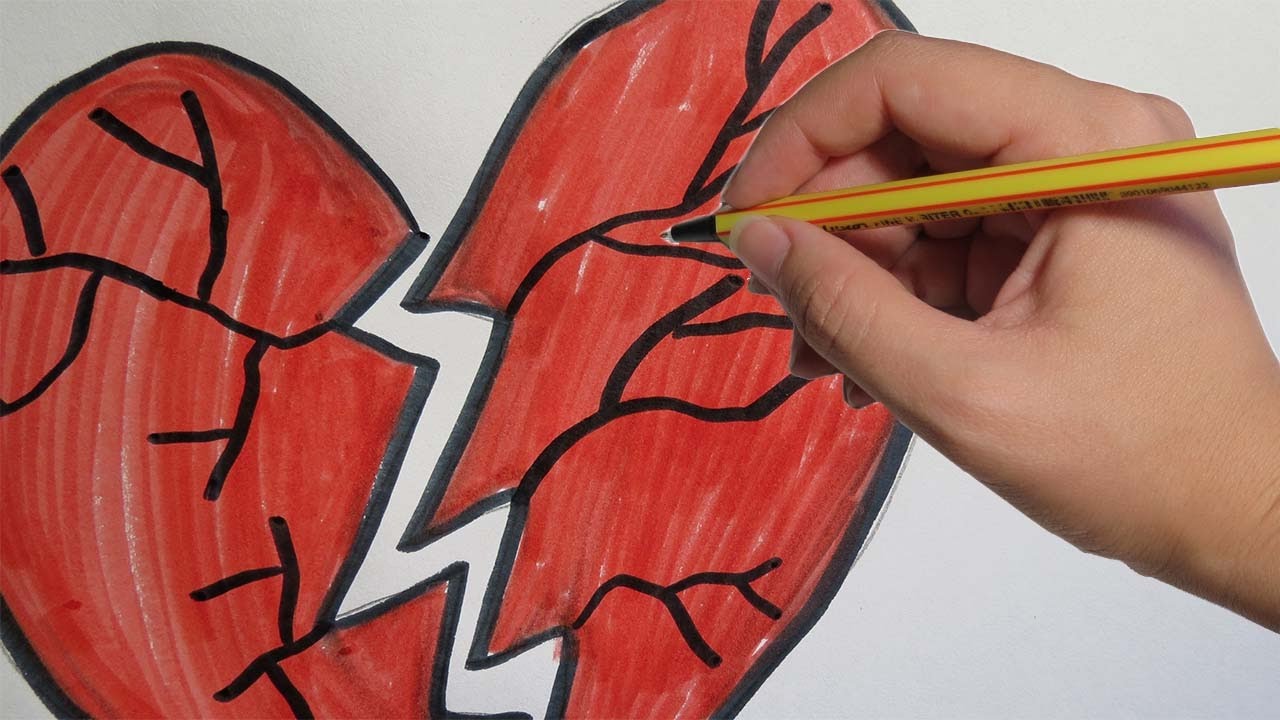 corazones rotos dibujos