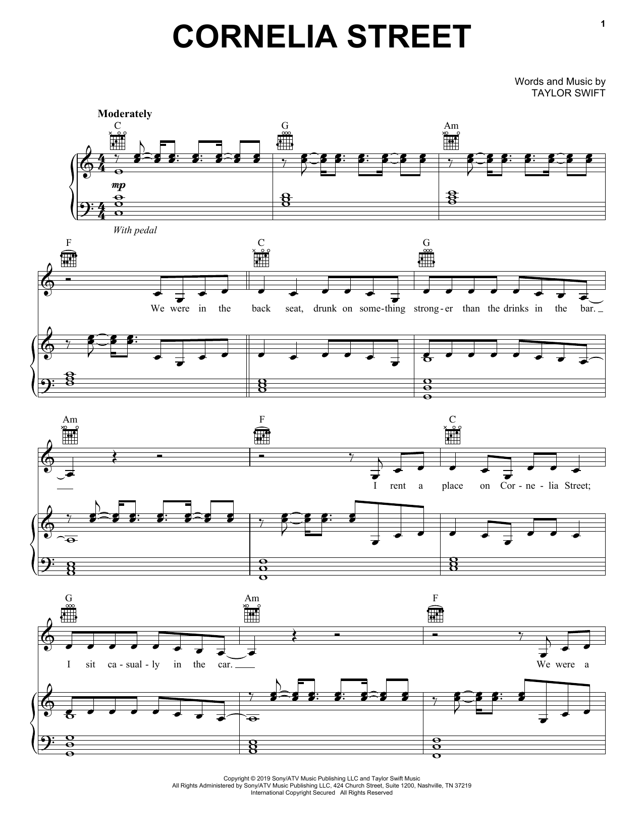 cornelia street chords