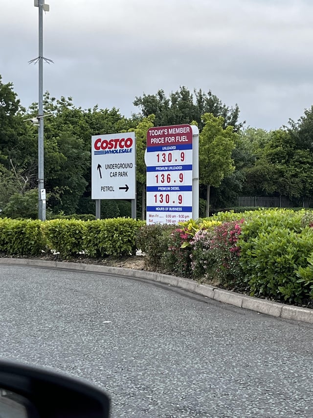 costco glasgow petrol price