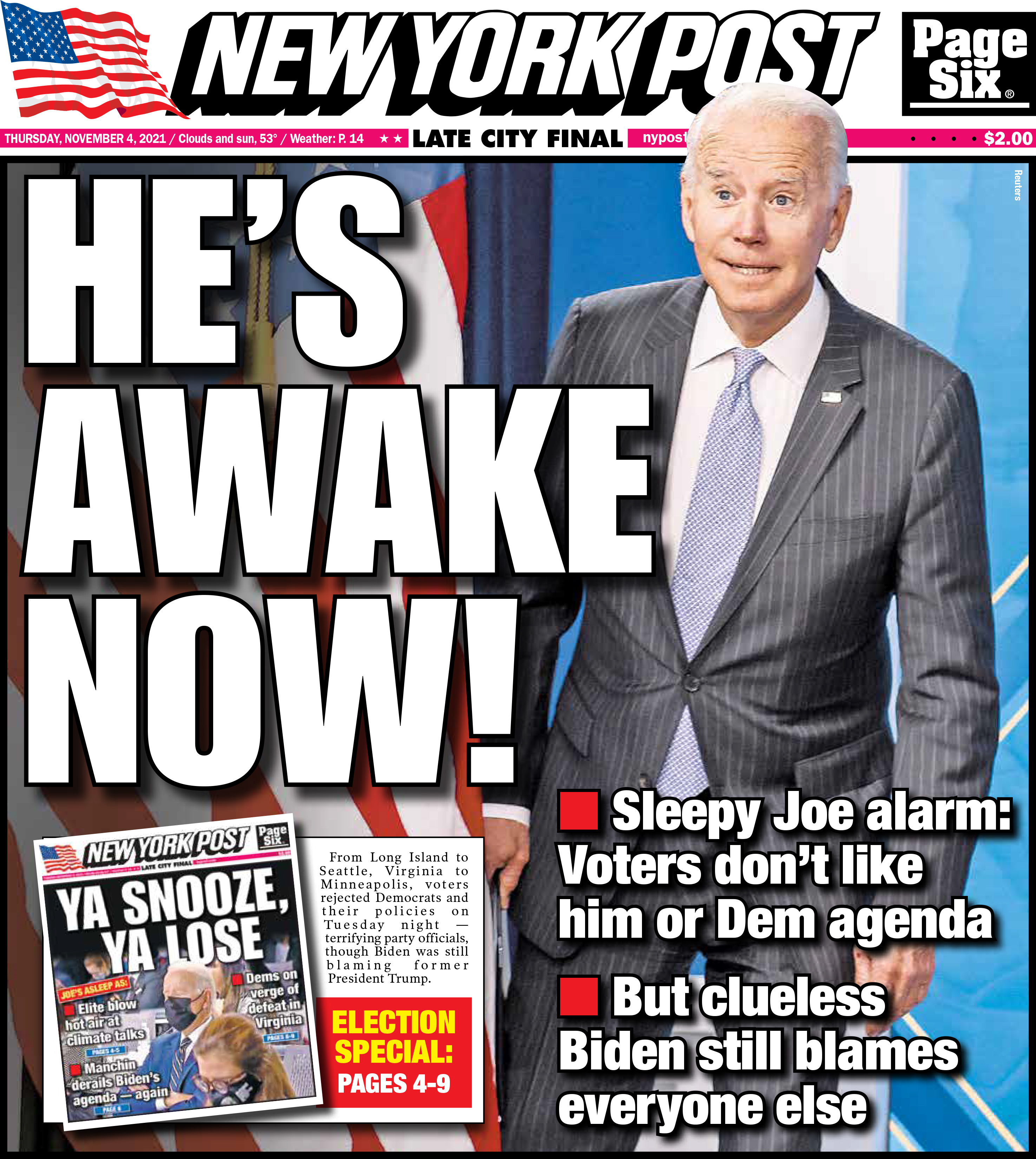 cover of the ny post today