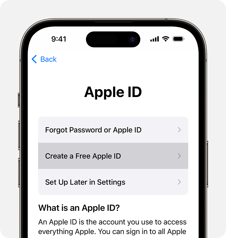 create apple id account