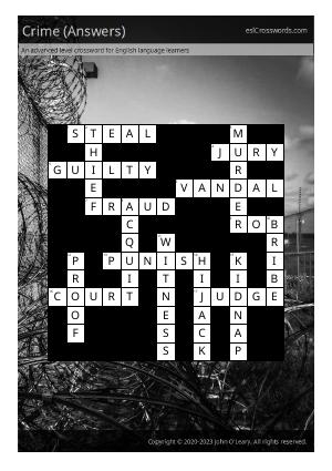 crime crossword clue