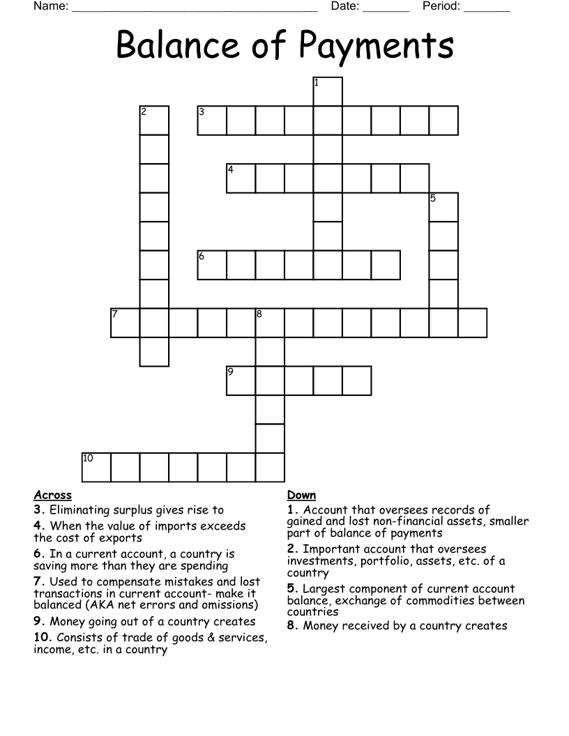 crossword clue balance