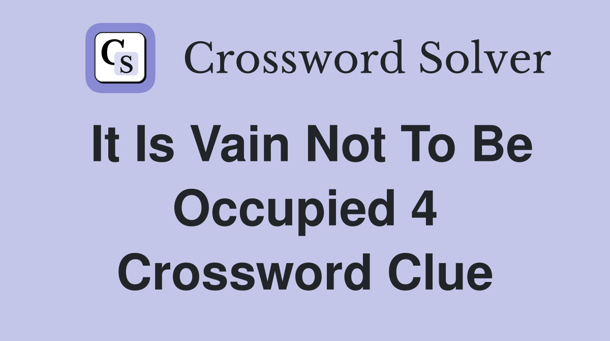 crossword clue vain