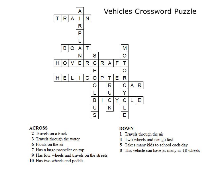 crossword clue vehicle