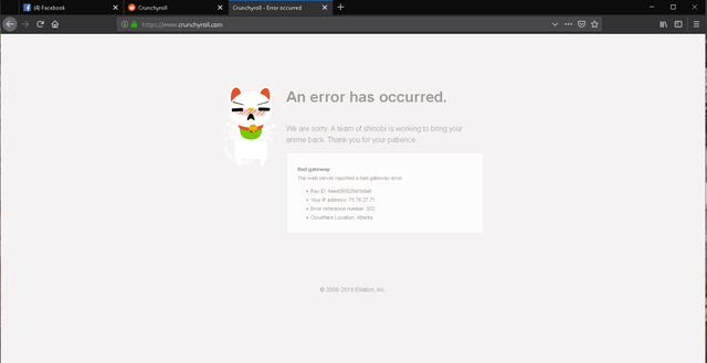 crunchyroll website down