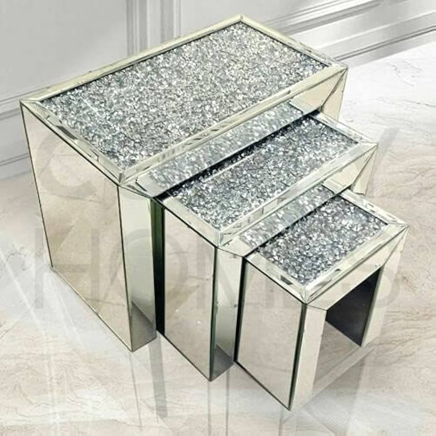 crushed diamond nest of tables