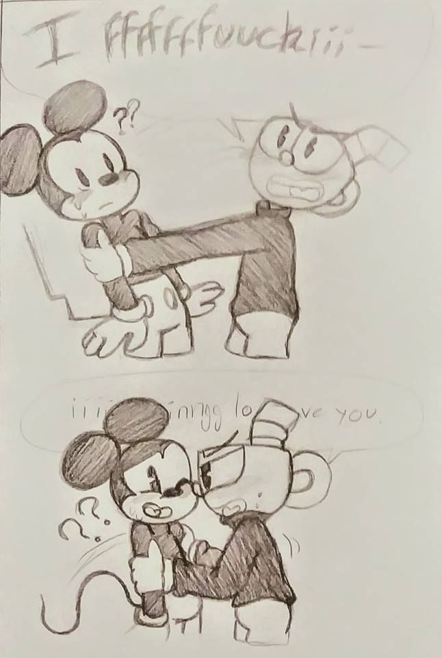 cuphead and mickey mouse