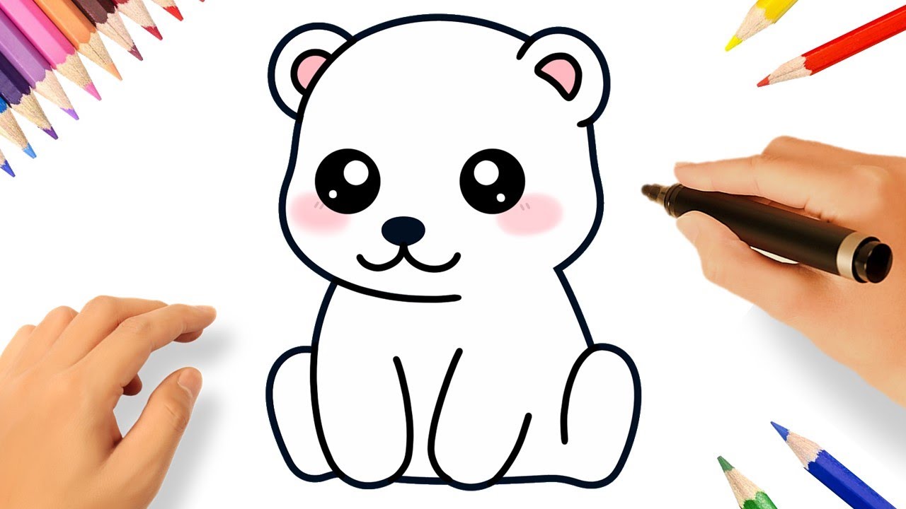 cute polar bear drawing