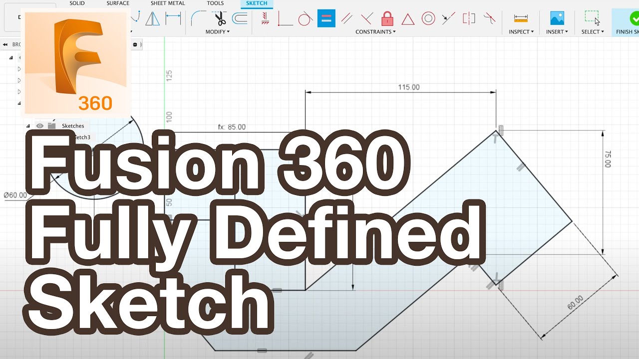 how to fully define a sketch in fusion 360