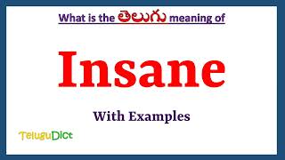 meaning of insane in telugu