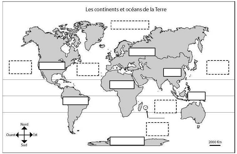 planisphère continent vierge