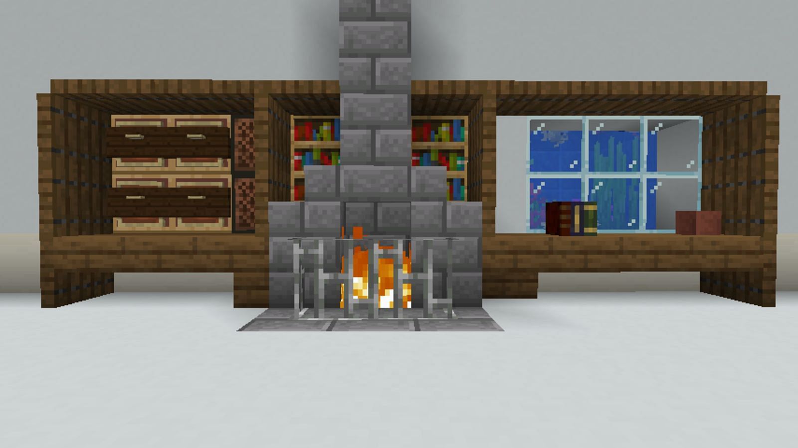 minecraft small fireplace