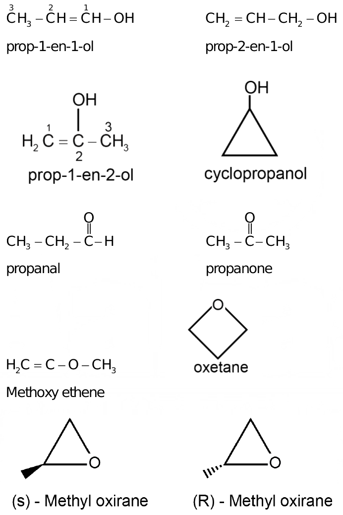 number of structural isomers possible in c3h6o