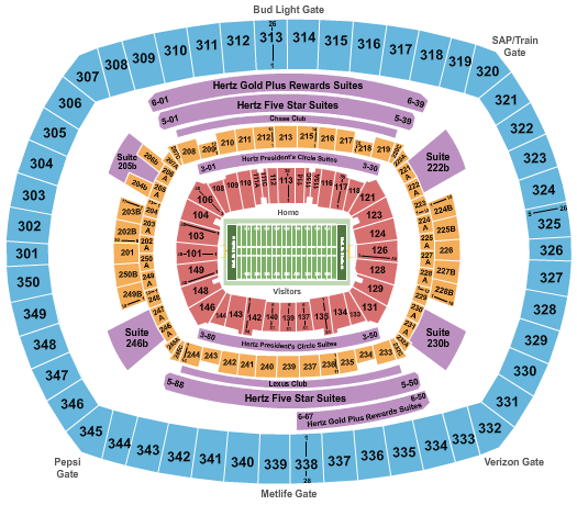 seat map metlife stadium