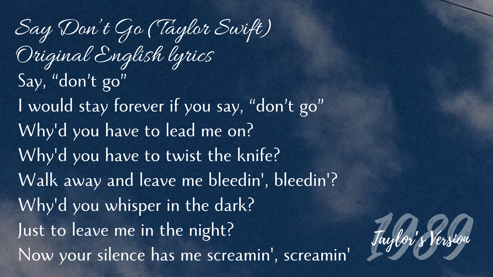 say dont go lyrics