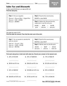 sales tax worksheet answer key