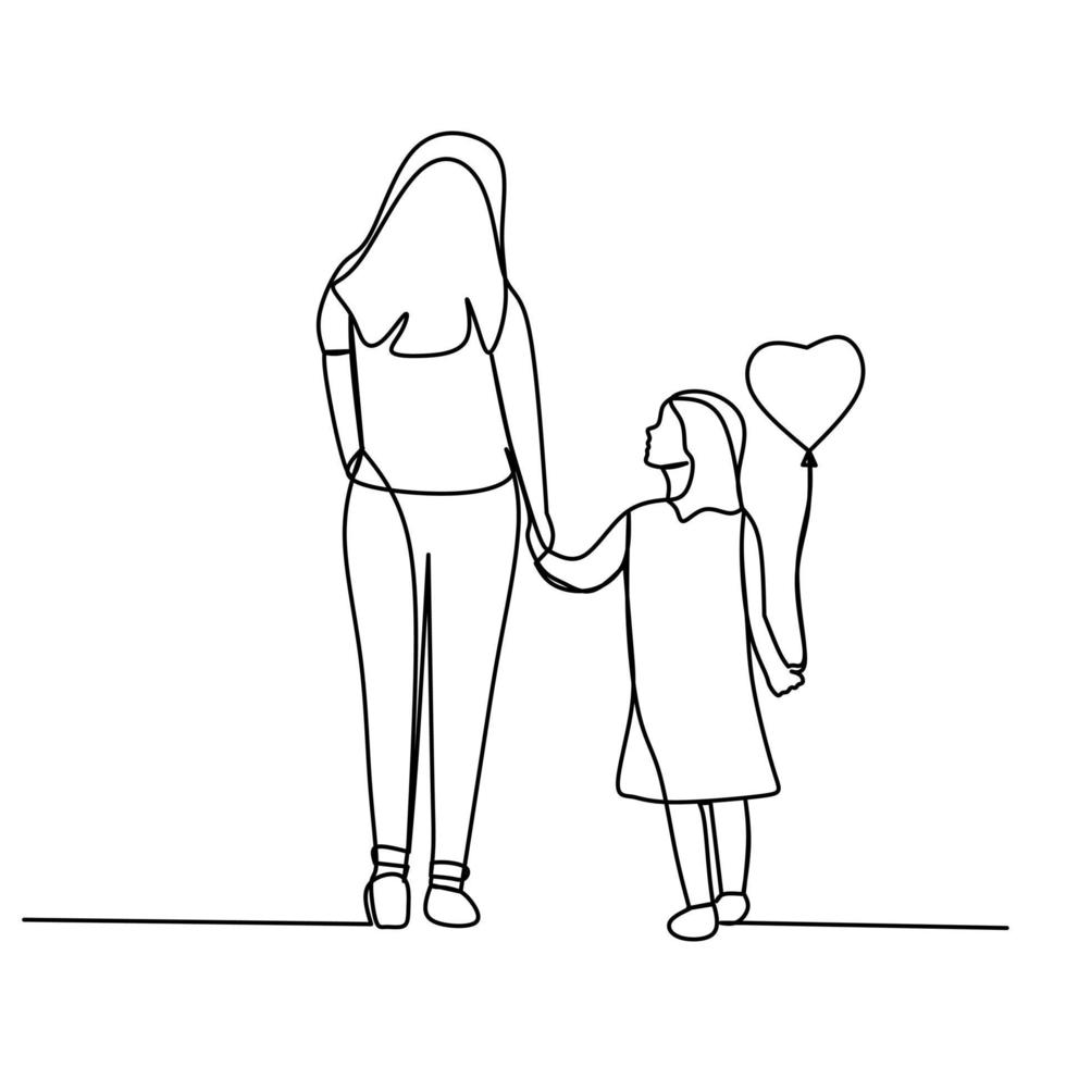 mamá e hija dibujo