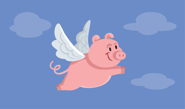 flying pig cartoon